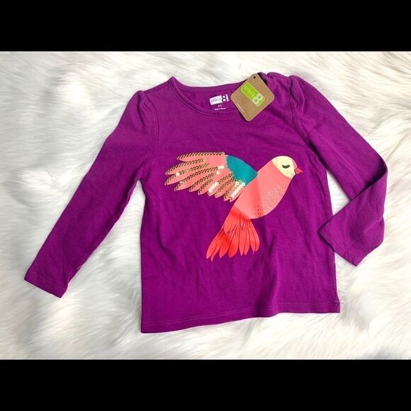 NWT Girls Crazy 8 LS Parrot Graphic Tee Shirt 2T - Picture 2 of 2